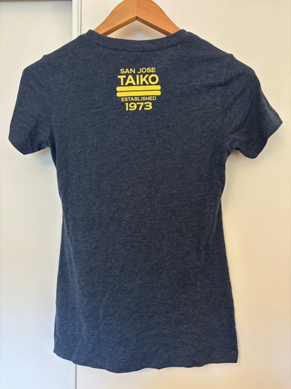San Jose Taiko Womens Distressed Graphic Tee Size Medium Heathered Blue Drum - Picture 2 of 7